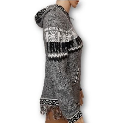 Dames alpaca wol lange trui licht grijze Truien Koop online Peruaanse Alpacawol kleding Gratis verzending